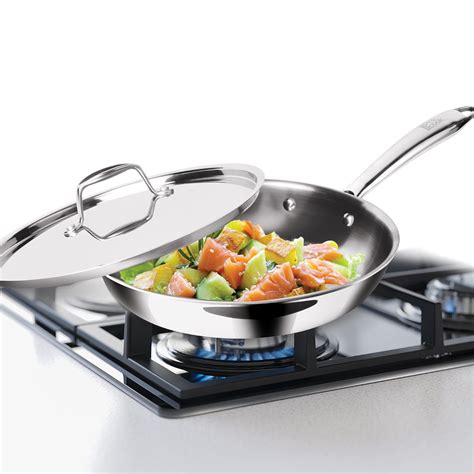 Buy MILTON Pro cook 26 cm Frying Pan, Triply Stainless Steel with Lid ...