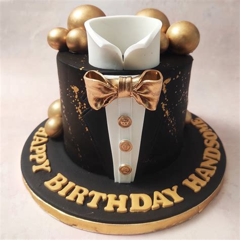 Black And Gold Tuxedo Cake | Formals Cake | Gold Bow Tie Cake – Liliyum ...