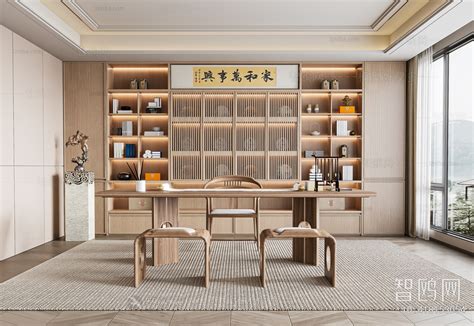 New Chinese Style Study Space 3D Model Download - Model ID.418153054 | 1miba