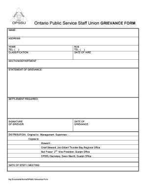 Grievance Form - Fill and Sign Printable Template Online