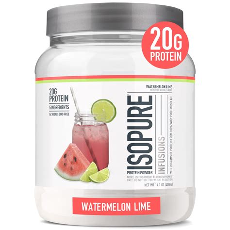 Isopure Clear Whey Isolate Protein Powder - Watermelon Lime Flavor, 16 ...