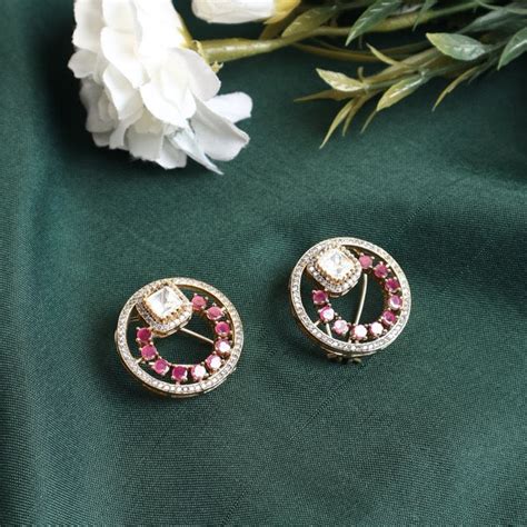 Poorvi Studs in Ruby and AD – A Bit Of Me