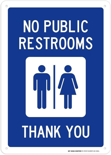 No Public Restrooms Sign, 10x14 Inches, Rust Free Philippines | Ubuy