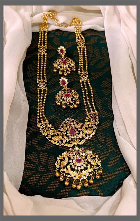 Beautiful Stone Haram In Nakshi - NH00226 – Spurthi Jewels