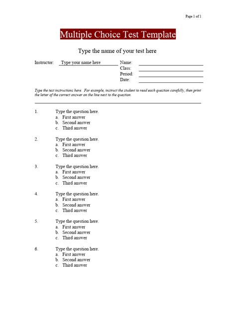 Image result for Multiple Choice Test Sample