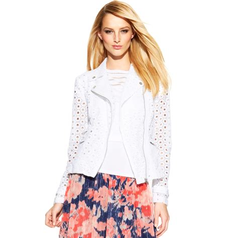 INC International Concepts Eyelet Moto Jacket in Bright White (White ...