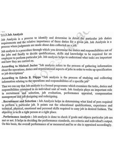 Job analysis - It can be used for exam preparation, preparing notes for ...