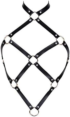 Buy BANSSGOTH Women's Leather Harness Waist Belt Punk Crop Tops Club ...