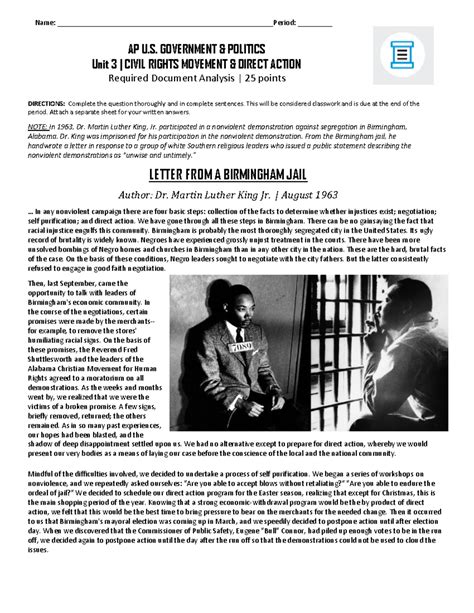 Letter From Birmingham Jail - Name