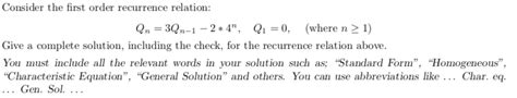 Image result for First Order Recurrence Relation