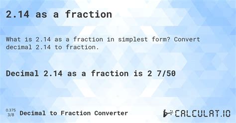 2.14 as a fraction - Calculatio