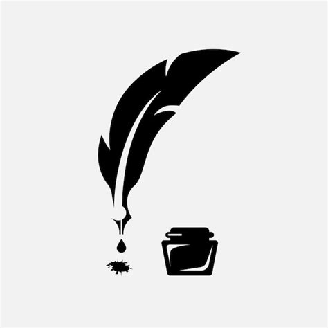 Fountain pen ink pen blot and bottle | Premium Vector