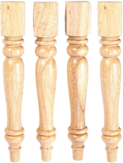 Buy tonchean 4Pcs Wooden Table Legs Set Turned Table Leg Wooden 14 ...