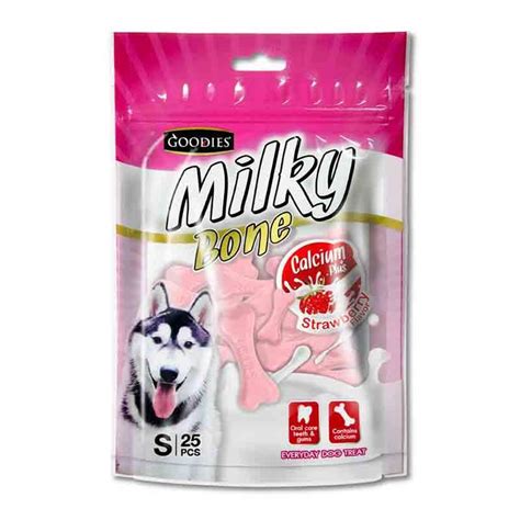 Goodies Milky Bone Calcium Plus for Dog, Strawberry Flavour – PETOLY