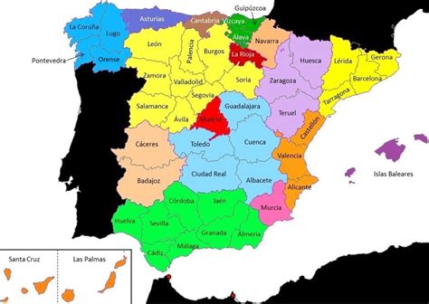 西班牙行政区划政治地图 向量例证. 插画 包括有 细分, 西班牙, 部门, 绘图, 政治, 地理, 印度榕树 - 100463106