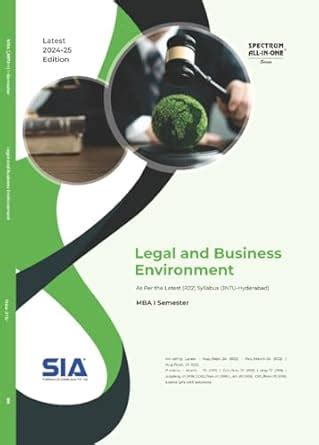 Buy Legal and Business Environments MBA I Semester (R22) As per the ...