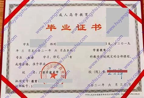 广西开放大学历届毕业证样本图片-胡杨树样本网