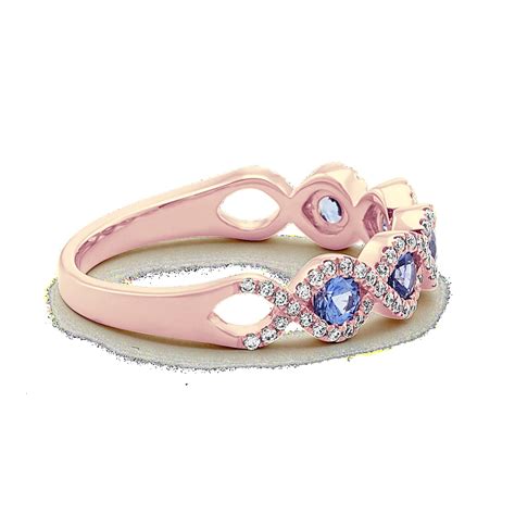 Kentucky Blue Sapphire and Diamond Ring in 14k Rose Gold | Shane Co.