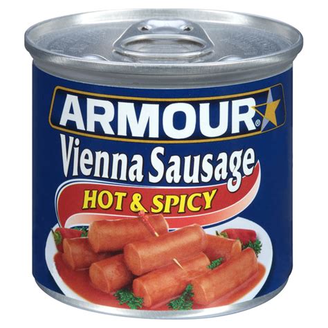 Armour Star Vienna Sausage Hot & Spicy Flavored, Canned Sausage, 4.6 oz ...