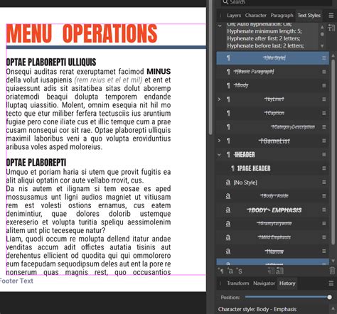 Image result for Affinity Publisher Text Styles