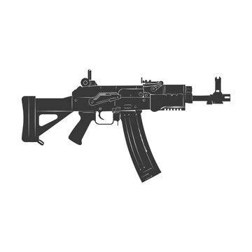 Silhouette submachine gun military weapon black color only | Premium AI ...