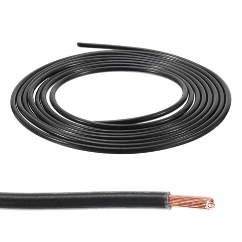 Uxcell 10 Feet 10 AWG Gauge THHN Stranded Black Copper Building Wire ...