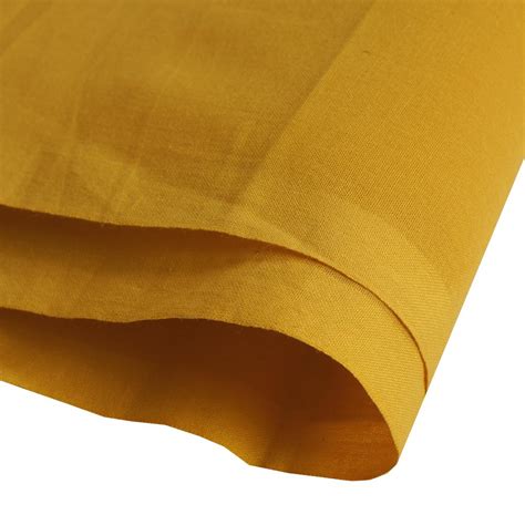 Buy (Pre Cut 2 Mtr Piece) Yellow Color High Twisted Cotton Voile Fabric ...