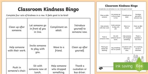 Classroom Kindness Bingo | 5th Grade | Kindness Day | Twinkl