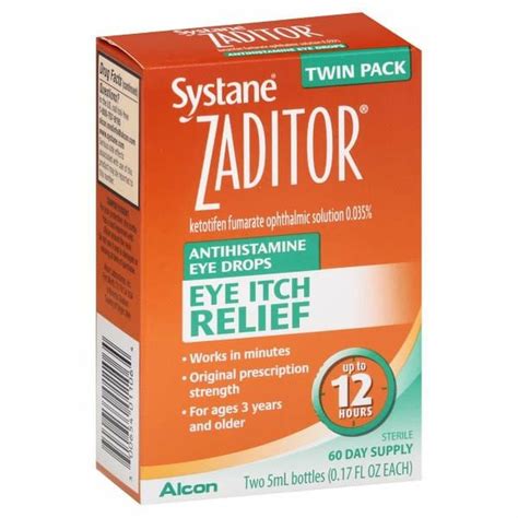 SYSTANE ZADITOR Antihistamine Eye Drops, Eye Itch Relief, Twin Pack