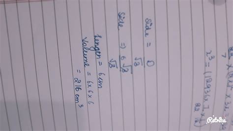 The length of the diagonal of a cube is 6 root 3 find its volume ...