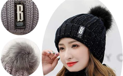 Buy Handcuffs Womens Beanie Scarf Set Pompom Winter Beanies Neck ...