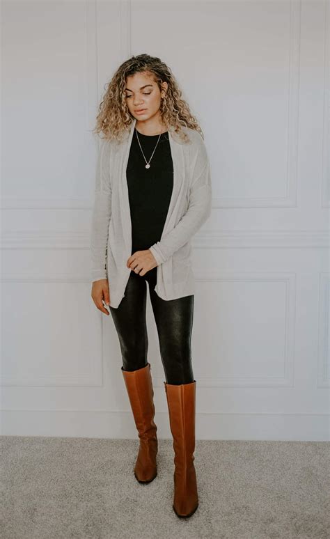 How To Wear Black Leggings With Brown Boots