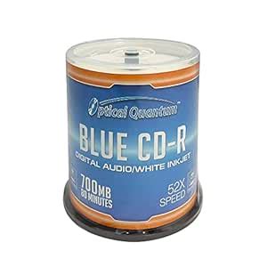 Optical Quantum Digital Audio Music 700MB 52x Blue AZO CD-R White ...