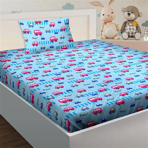 Single Bedsheet Set 180 TC 100 % Cotton - Kids Kingdom Collection ...