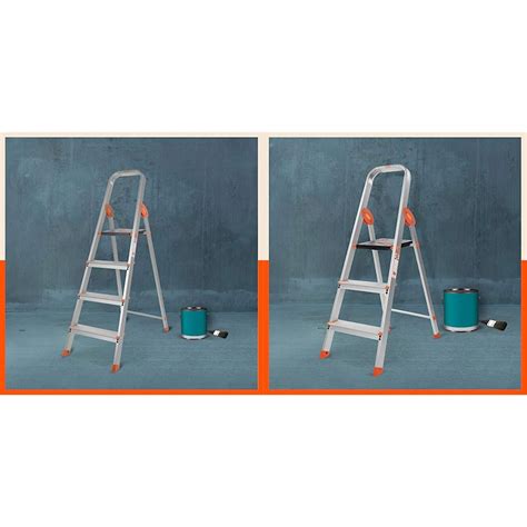 Bathla Advance Carbon - 4 Step Foldable Aluminium Ladder (Orange ...