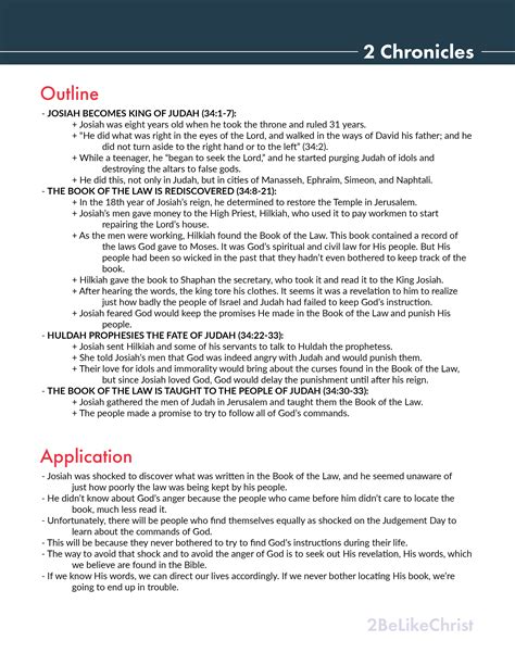 2 Chronicles 34 Summary - 5 Minute Bible Study — 2BeLikeChrist