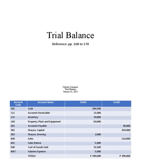Image result for QuickBooks Trial Balance Example