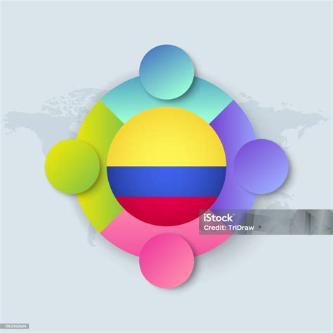 Bendera Kolombia Dengan Desain Infografis Terisolasi Di Peta Dunia Ilustrasi Stok - Unduh Gambar ...