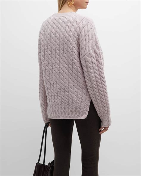Theory Karenia Cable-Knit Wool-Cashmere Sweater | Neiman Marcus