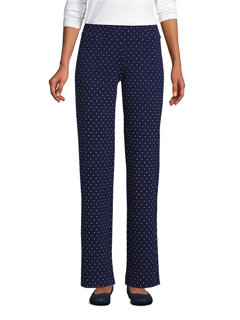 Lands' End Women's Starfish Mid Rise Straight Leg Elastic Waist Pull On ...