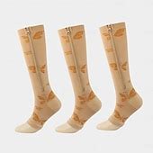 3 Pairs Zipper Compression Socks, 15-20mmHg Neuropathy Socks Bunion ...