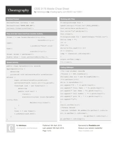 Image result for Android Development Cheat Sheet