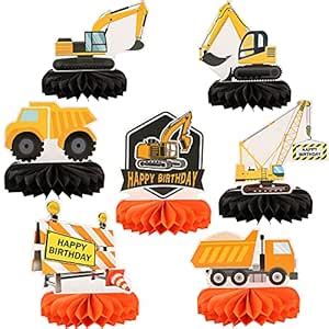 Engineering vehicle Party Honeycomb Centerpieces : Amazon.in: Toys & Games