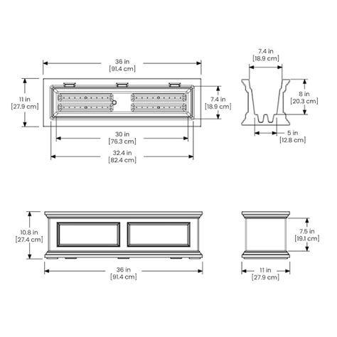 Mayne Rectangle 11-in W Large White Resin Outdoor Window Box With ...