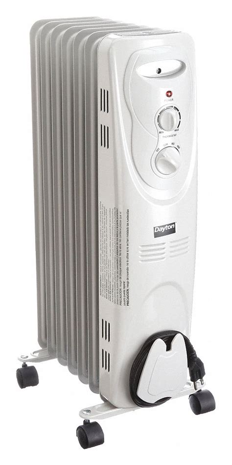 DAYTON, 1500W, Mechanical Controls/Overheat Protection/Tip-Over Switch ...