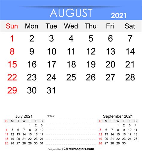 10 August 2021 Calendar | Free Vectors, Photos, Artwork Images | 123Freevectors