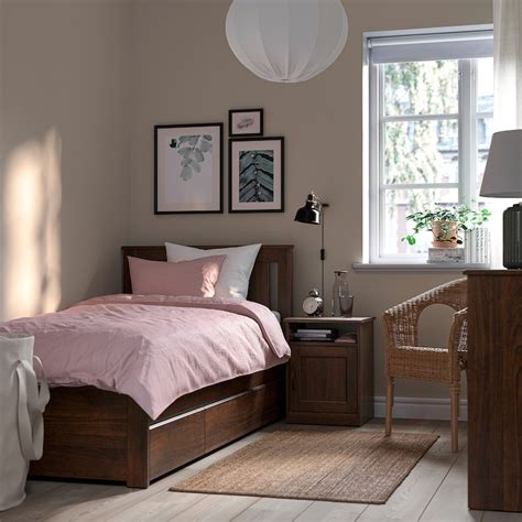 SONGESAND bed frame with 2 storage boxes, brown/Luröy, 90x200 cm (353 ...