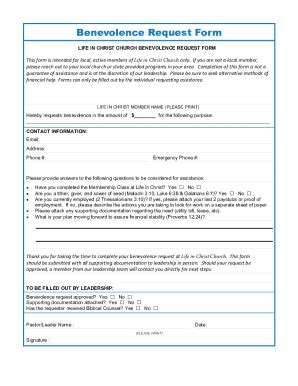 Fillable Online Life Link Church - Benevolence Request Form Fax Email ...