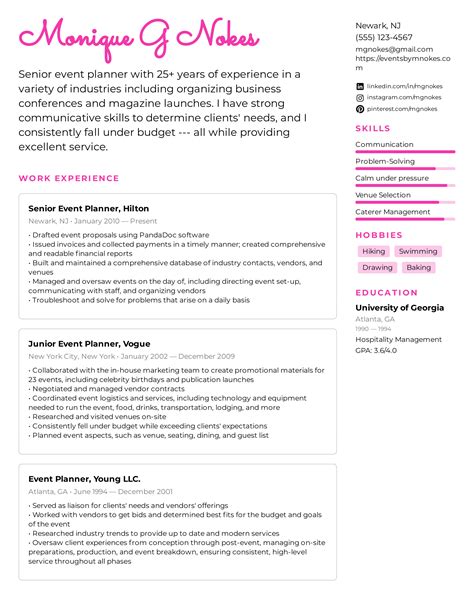 Event Planner Resume Example & Writing Tips for 2022