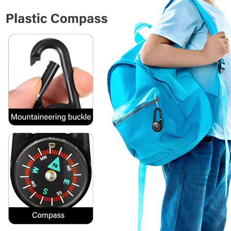 Mini Clip Hook Compass Keychain for Hiking, Camping, Climbing and ...
